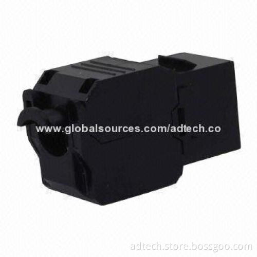 Ethernet Jack Cat6 RJ45, Shielded, Topless, 8 Pieces, Black Color